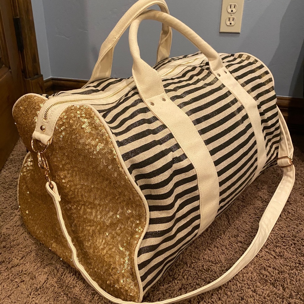COPY - Gold Sparkle & StrWeekender Bag from Anthropologie